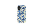 Front view of Floral Blues case showing blue floral print design