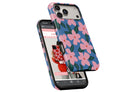 Side view of Flower Bomb Blue magnetic tough case showing button cut-outs