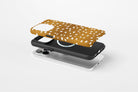 Side view of Freckled case showing freckled spot print design
