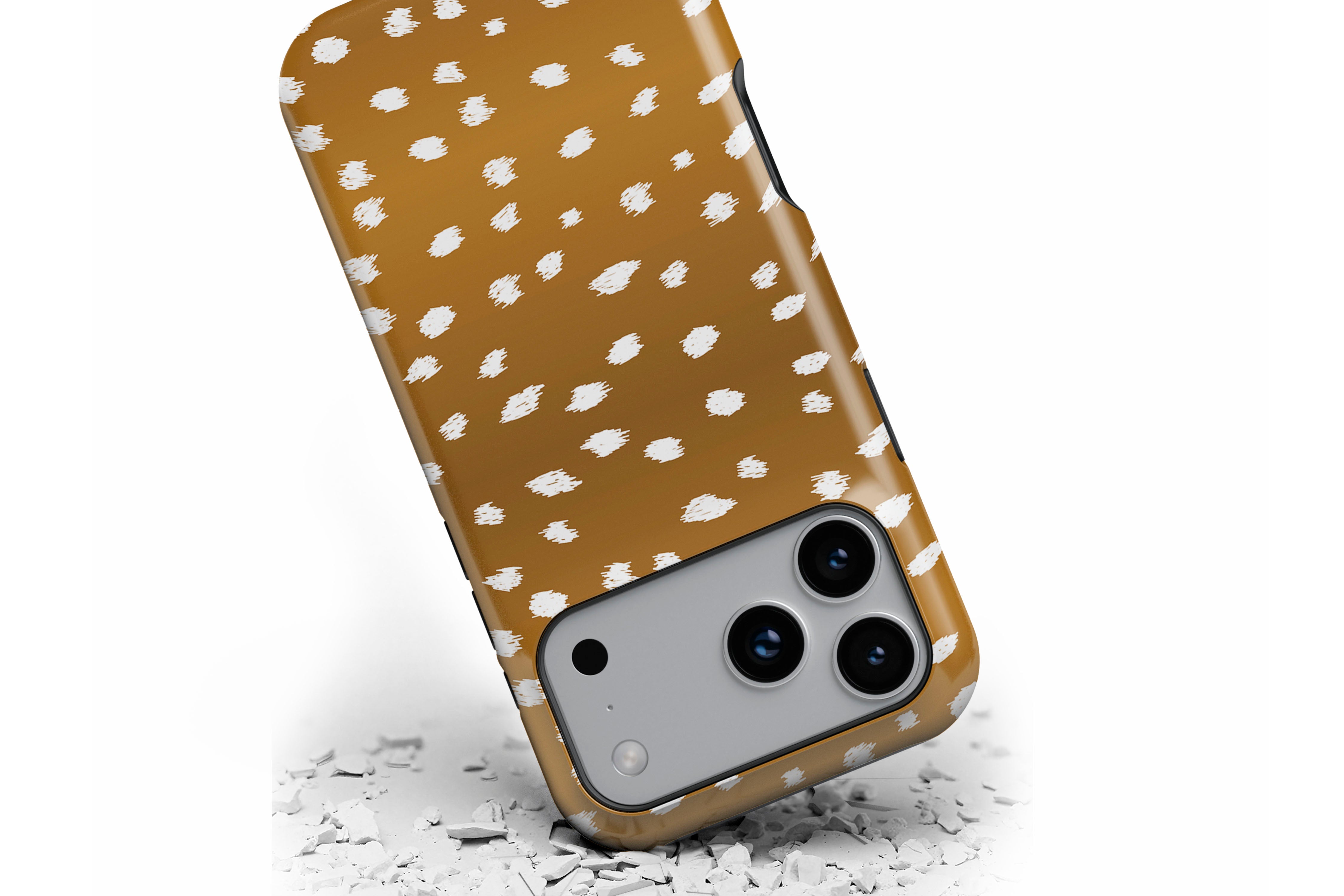 Front view of Freckled magnetic tough case showing freckled spot print design