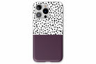 Front view of Geo Dots (Black Cherry) case showing geometric dots print design