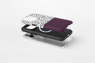 Side view of Geo Dots (Black Cherry) case showing geometric dots print design