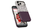 Side view of Geo Dots (Black Cherry) magnetic tough case showing button cut-outs