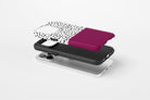 Geo Dots (Burgundy) Tough phone case showing protective case profile