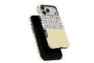 Side view of Geo Dots (Butter Yellow) phone case showing button cut-outs
