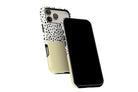 Side view of Geo Dots (Butter Yellow) phone case showing button cut-outs