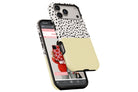 Side view of Geo Dots (Butter Yellow) magnetic tough case showing button cut-outs