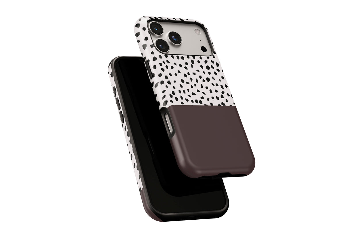 Geo Dots (Espresso) Tough phone case compatible with selected iPhone models