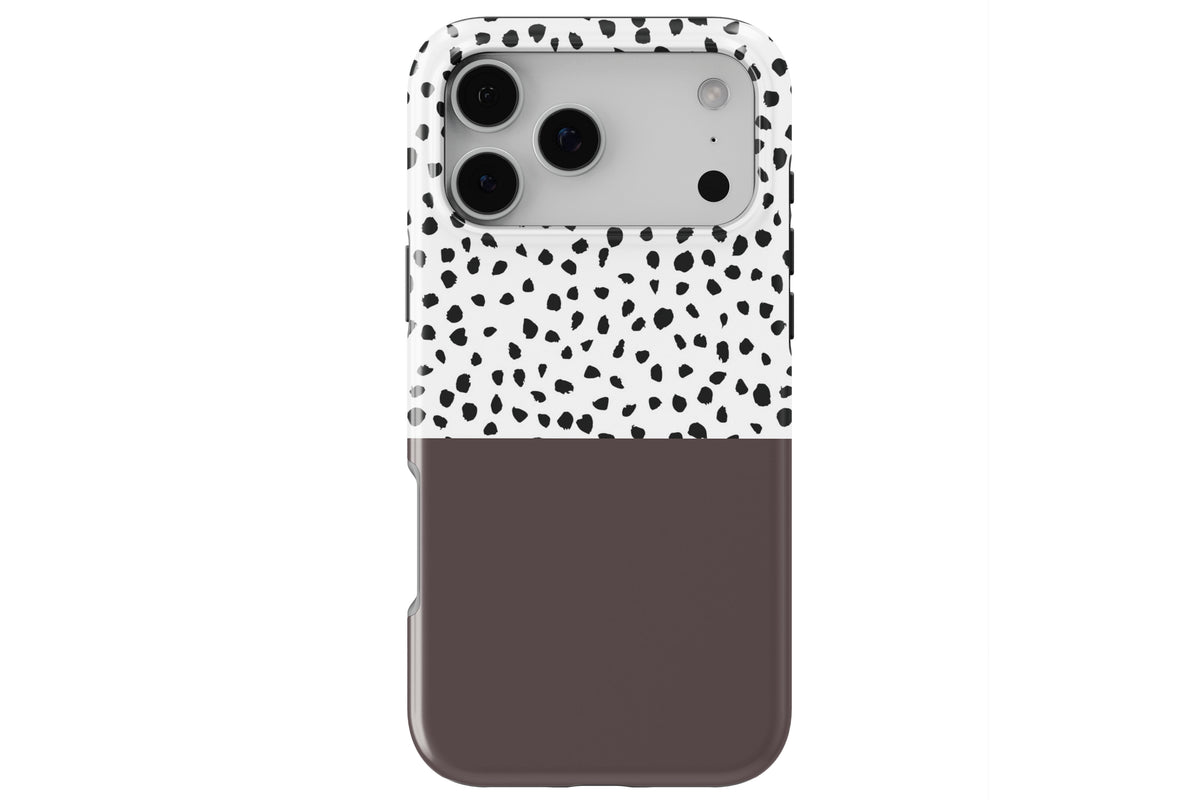 Geo Dots (Espresso) MagTough magnetic phone case compatible with MagSafe charging