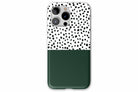 Front view of Geo Dots (Green) case showing geometric dots print design