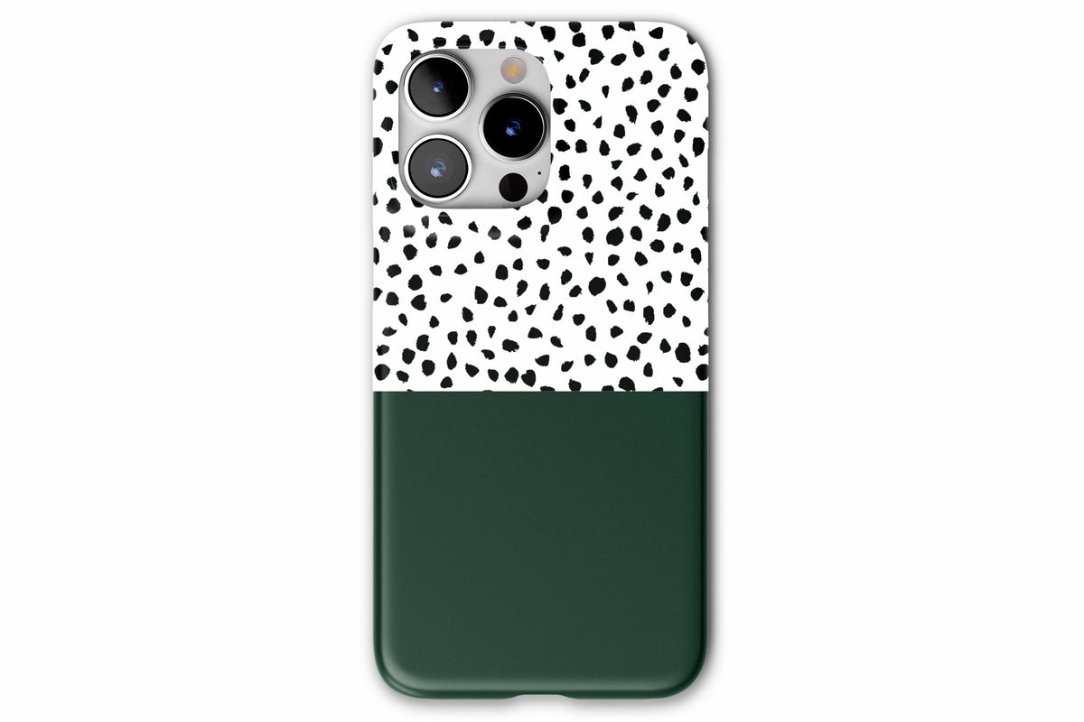 Front view of Geo Dots (Green) case showing geometric dots print design