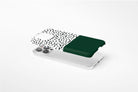 Side view of Geo Dots (Green) case showing an example of slim case