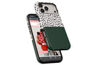 Side view of Geo Dots (Green) magnetic tough case showing button cut-outs