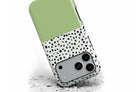 Front view of Geo Dots (Matcha) magnetic tough case showing geometric dots print design