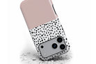Front view of Geometric Dots Pink magnetic tough case showing dotty design