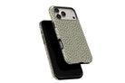 Side view of Green Dots phone case showing button cut-outs