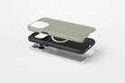 Side view of Green Dots case showing multi dot print design
