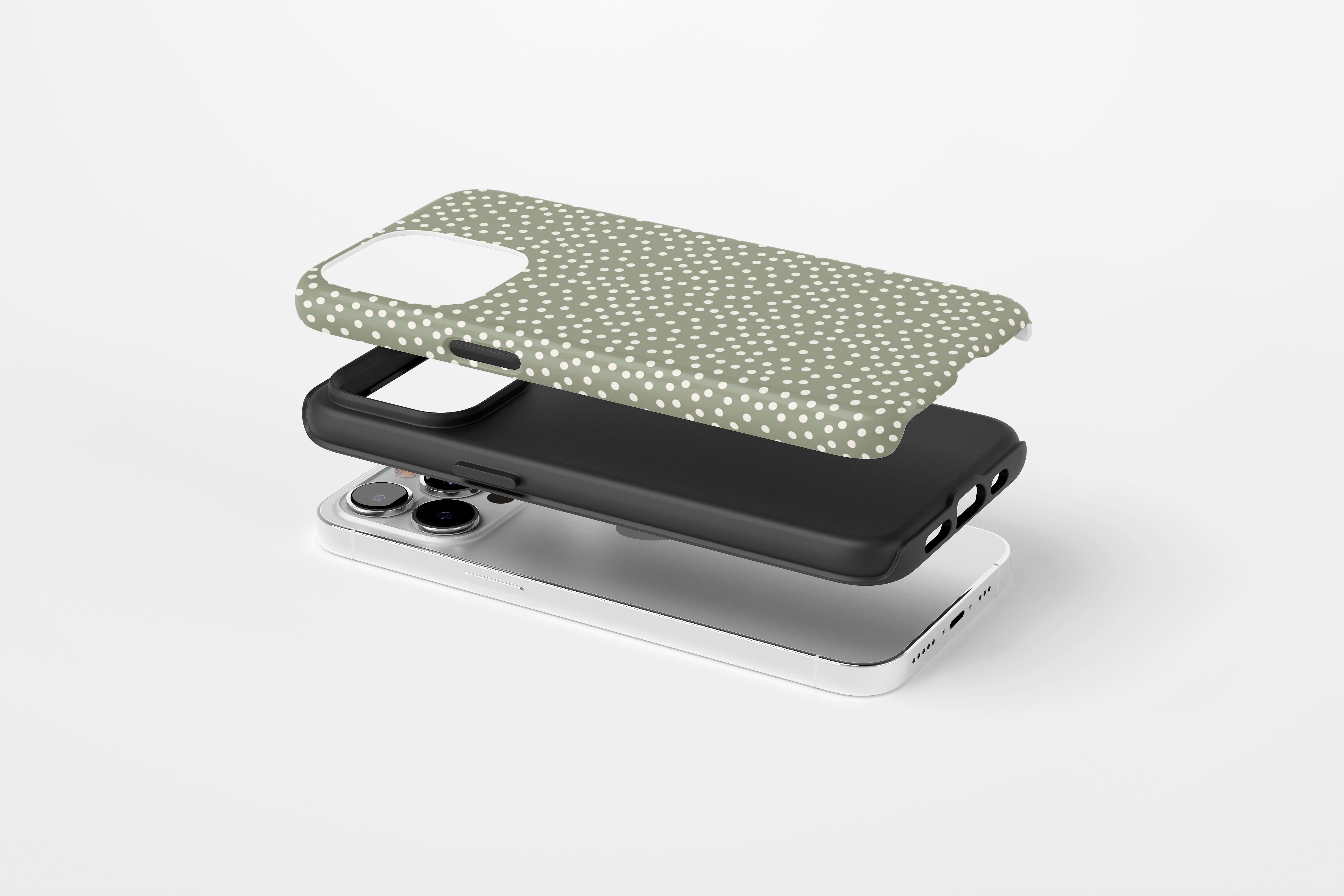 Side view of Green Dots case showing  an example of tough case