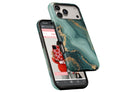 Side view of Green Marble magnetic tough case showing button cut-outs