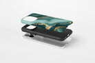 Side view of Green Marble case showing  an example of tough case