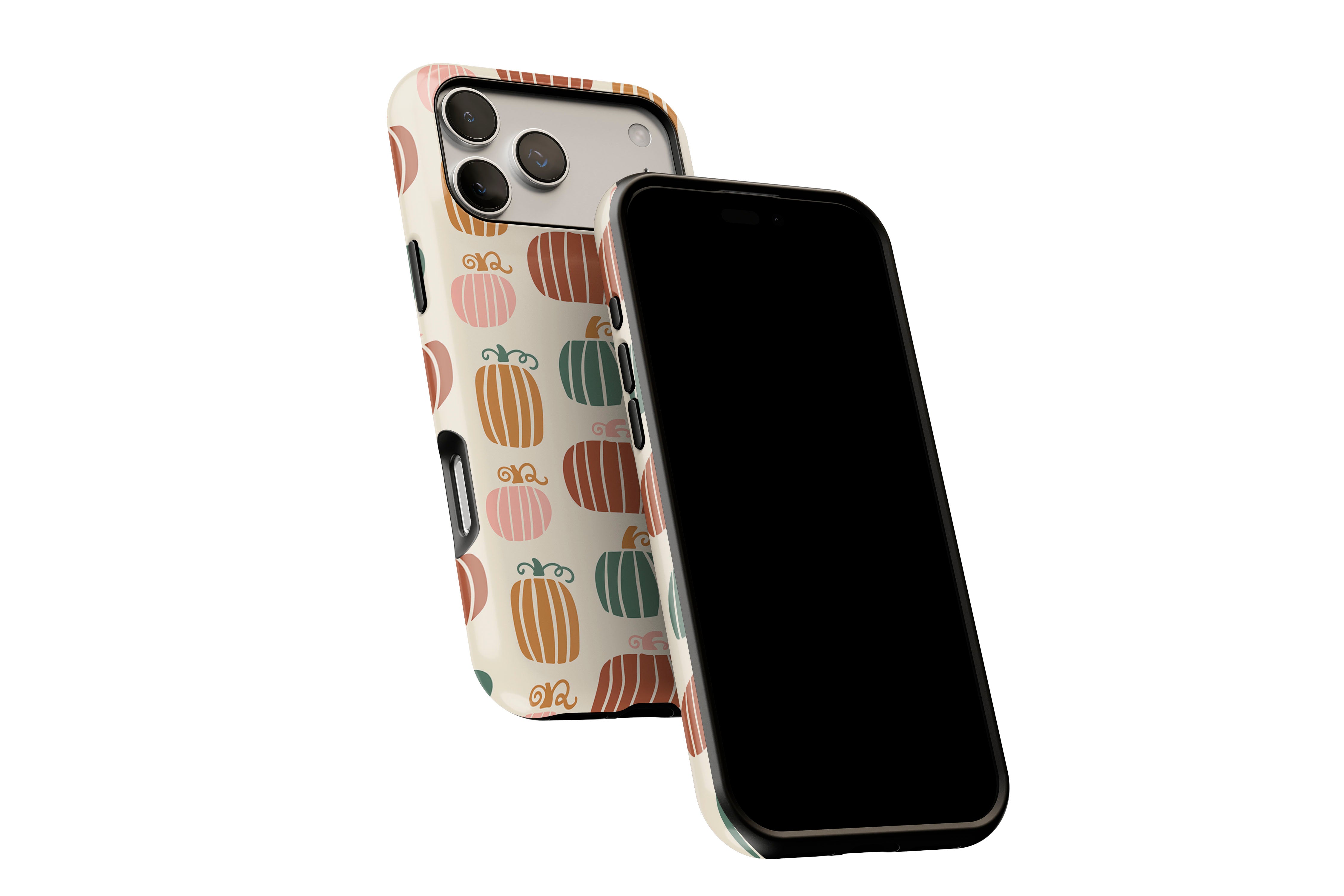 Side view of Harvest Pop phone case showing button cut-outs