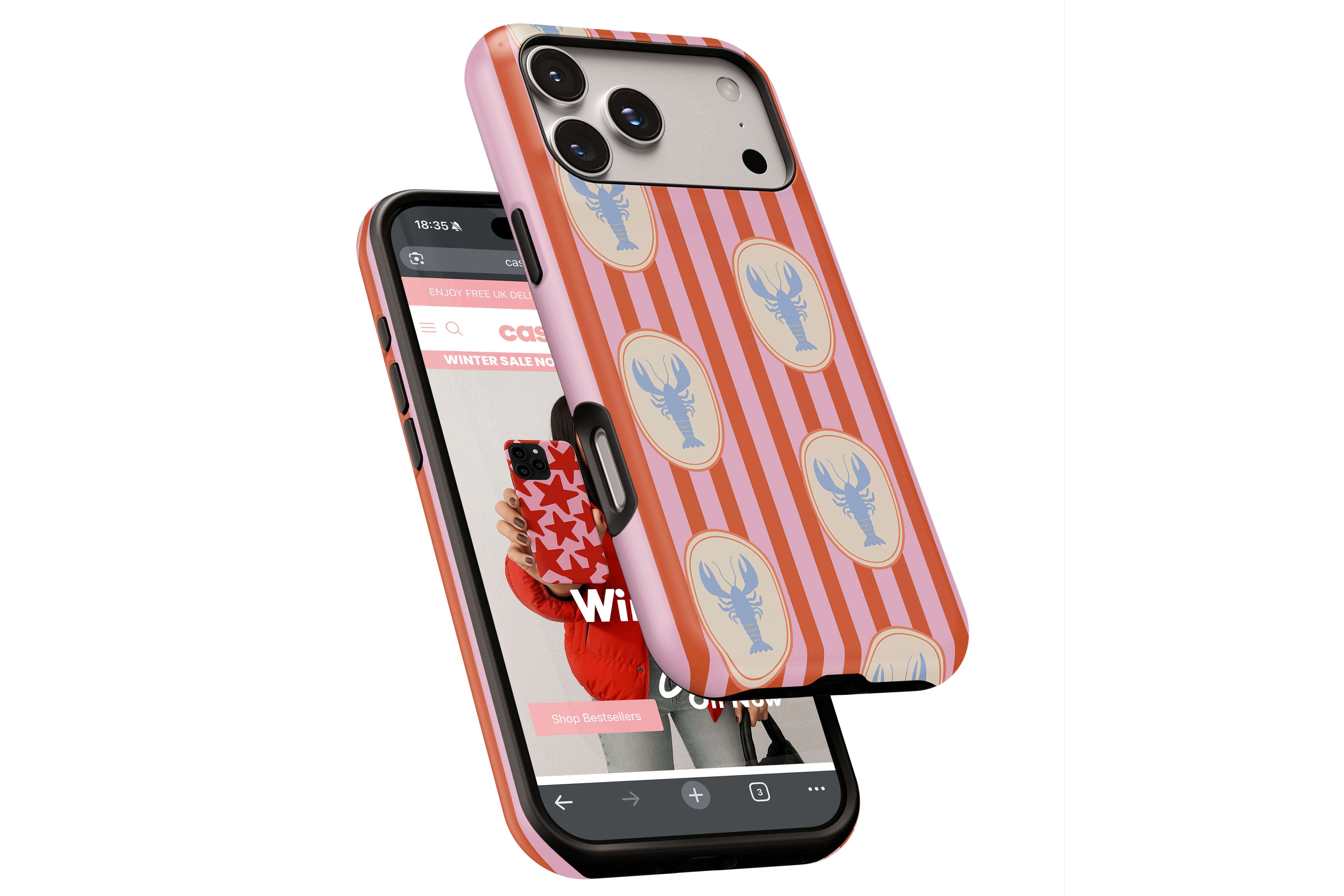 Side view of Lobster magnetic tough case showing button cut-outs