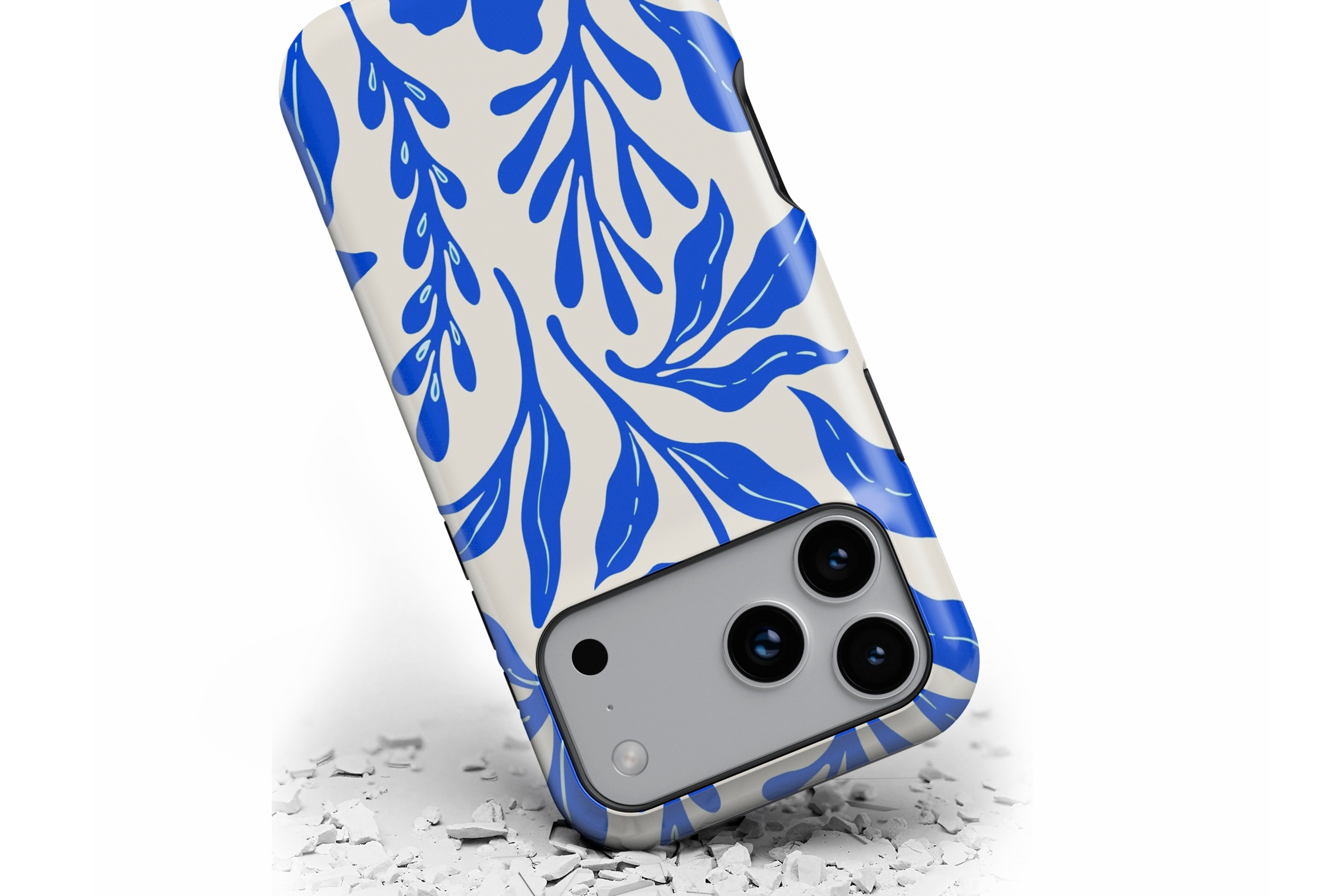 Front view of Matisse Cobalt magnetic tough case showing floral design