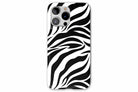 Front view of Mono Zebra case showing animal print design