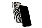 Side view of Mono Zebra phone case showing button cut-outs