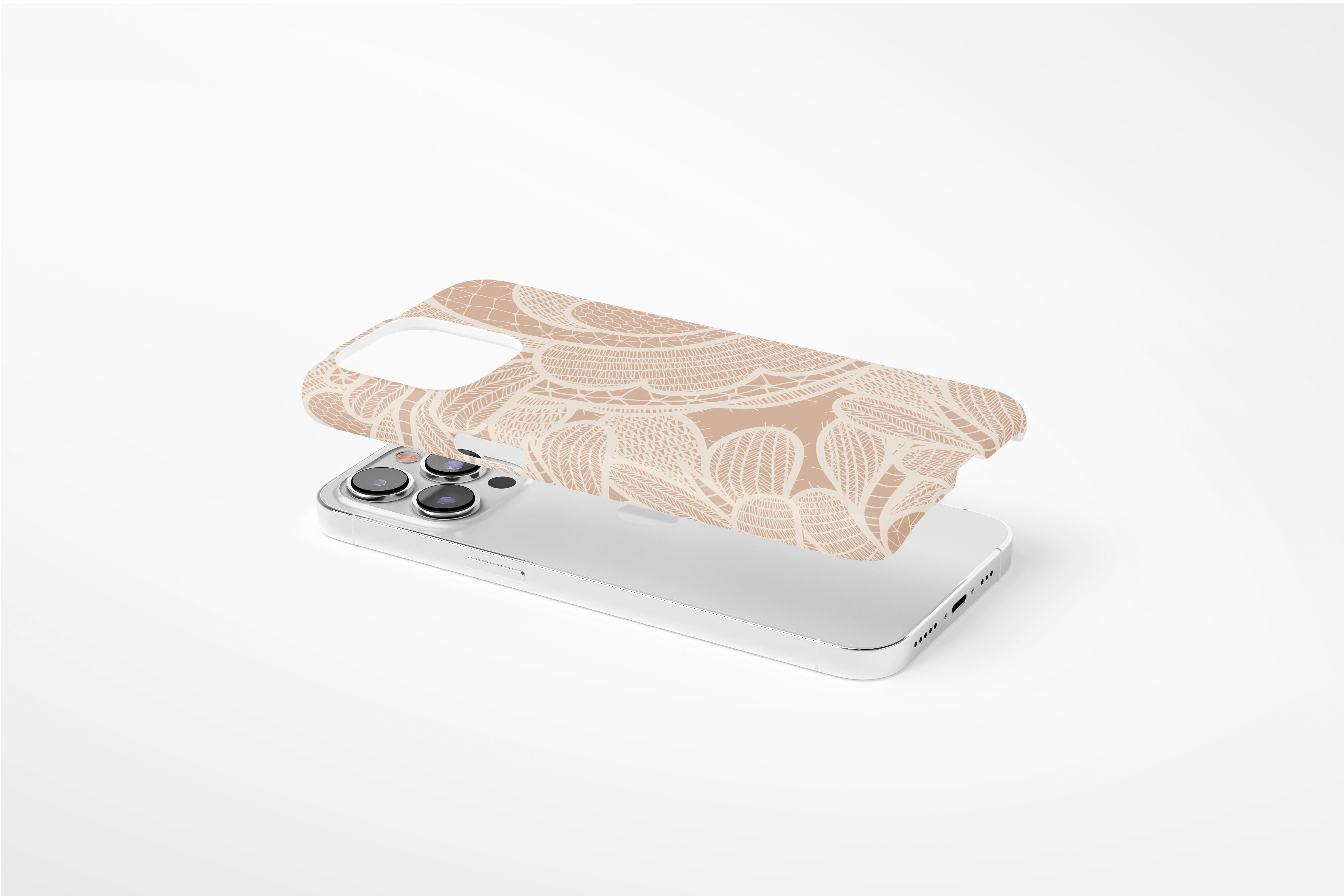 Side view of Nude Lace case showing  an example of slim case
