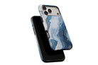 Side view of Opulent Blue phone case showing button cut-outs