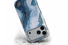Front view of Opulent Blue magnetic tough case showing marble print design