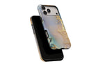 Side view of Opulent Marble phone case showing button cut-outs