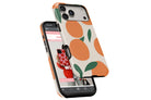 Side view of Oranges magnetic tough case showing button cut-outs