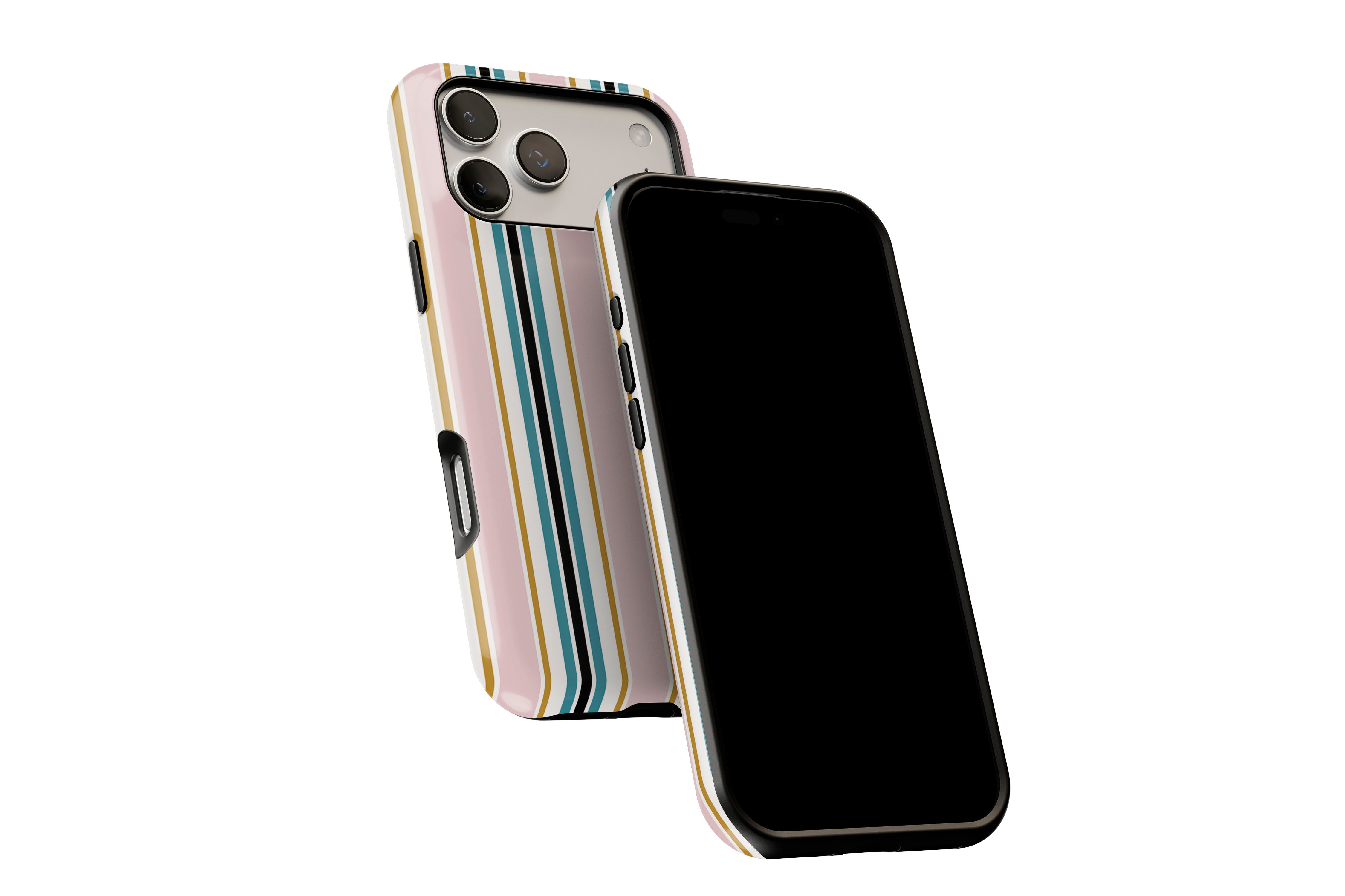 Side view of Palm Springs phone case showing button cut-outs