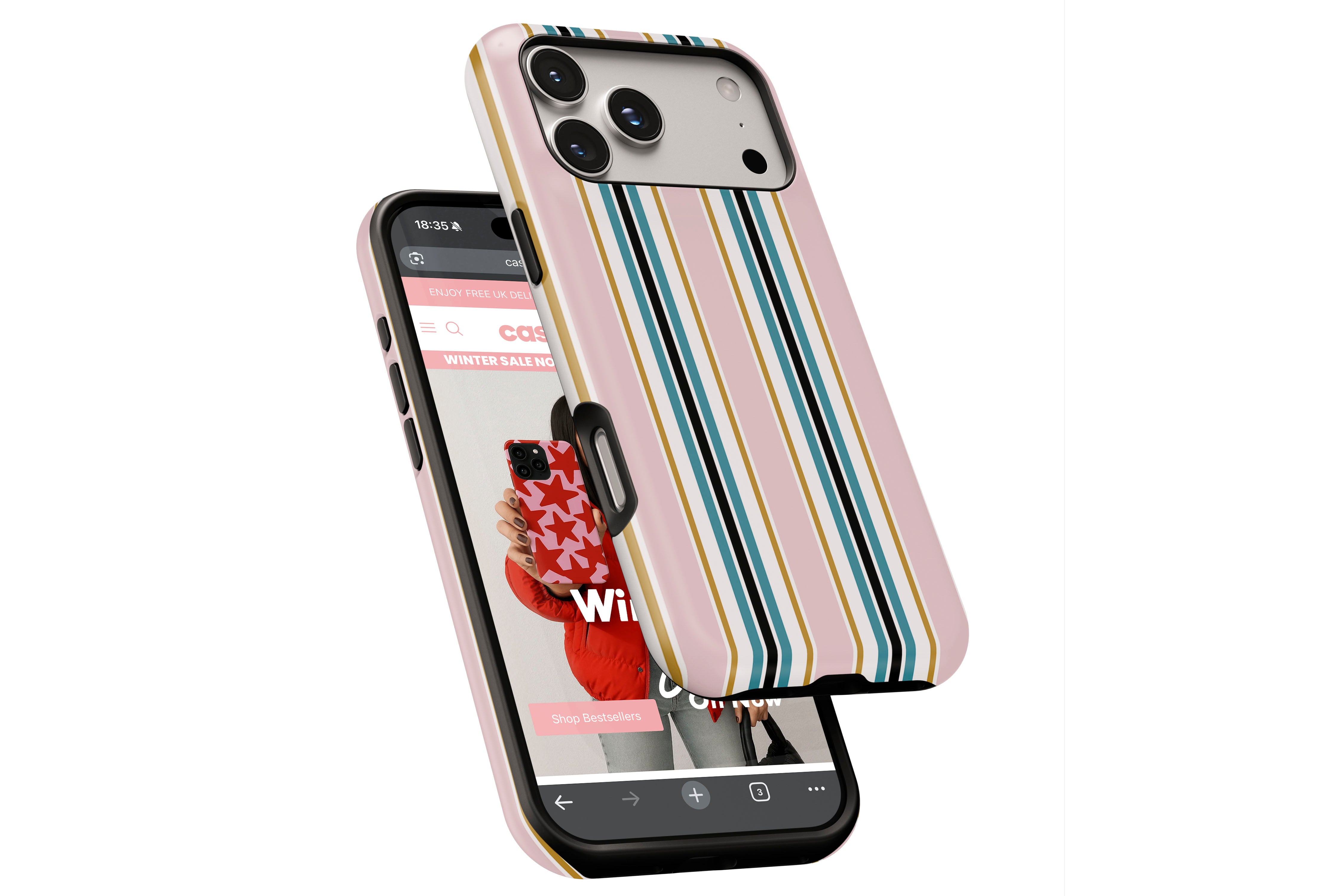Side view of Palm Springs magnetic tough case showing button cut-outs