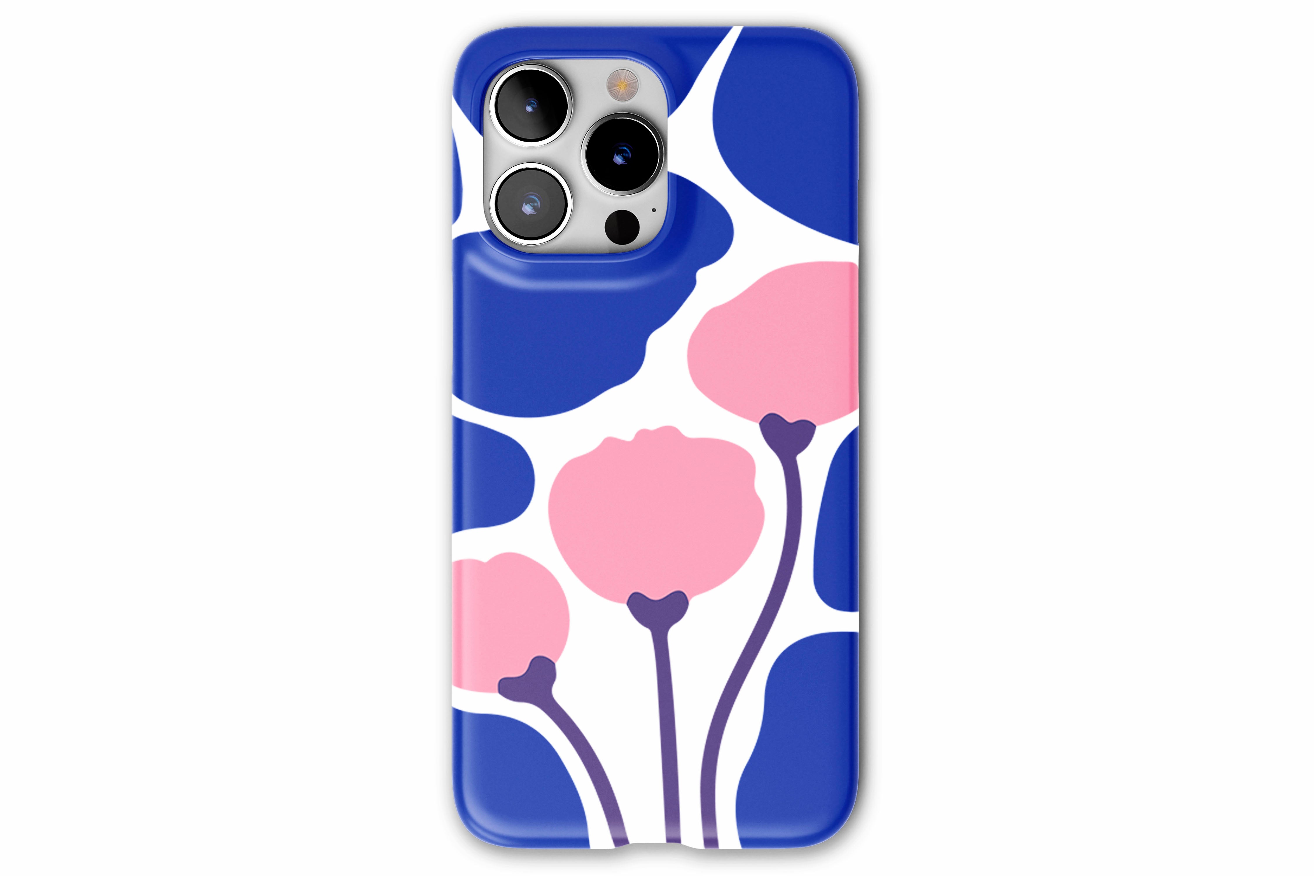 Front view of Poppy Art case showing floral print design