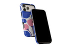 Side view of Poppy Art phone case showing button cut-outs