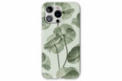 Front view of Sage Botanica phone case showing soft sage and eucalyptus green botanical floral print