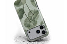 Front view of Sage Botanica MagTough phone case showing soft sage and eucalyptus green botanical floral print
