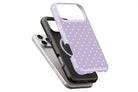 Spotted Lilac magnetic case showing built-in magnetic ring compatible with MagSafe charging