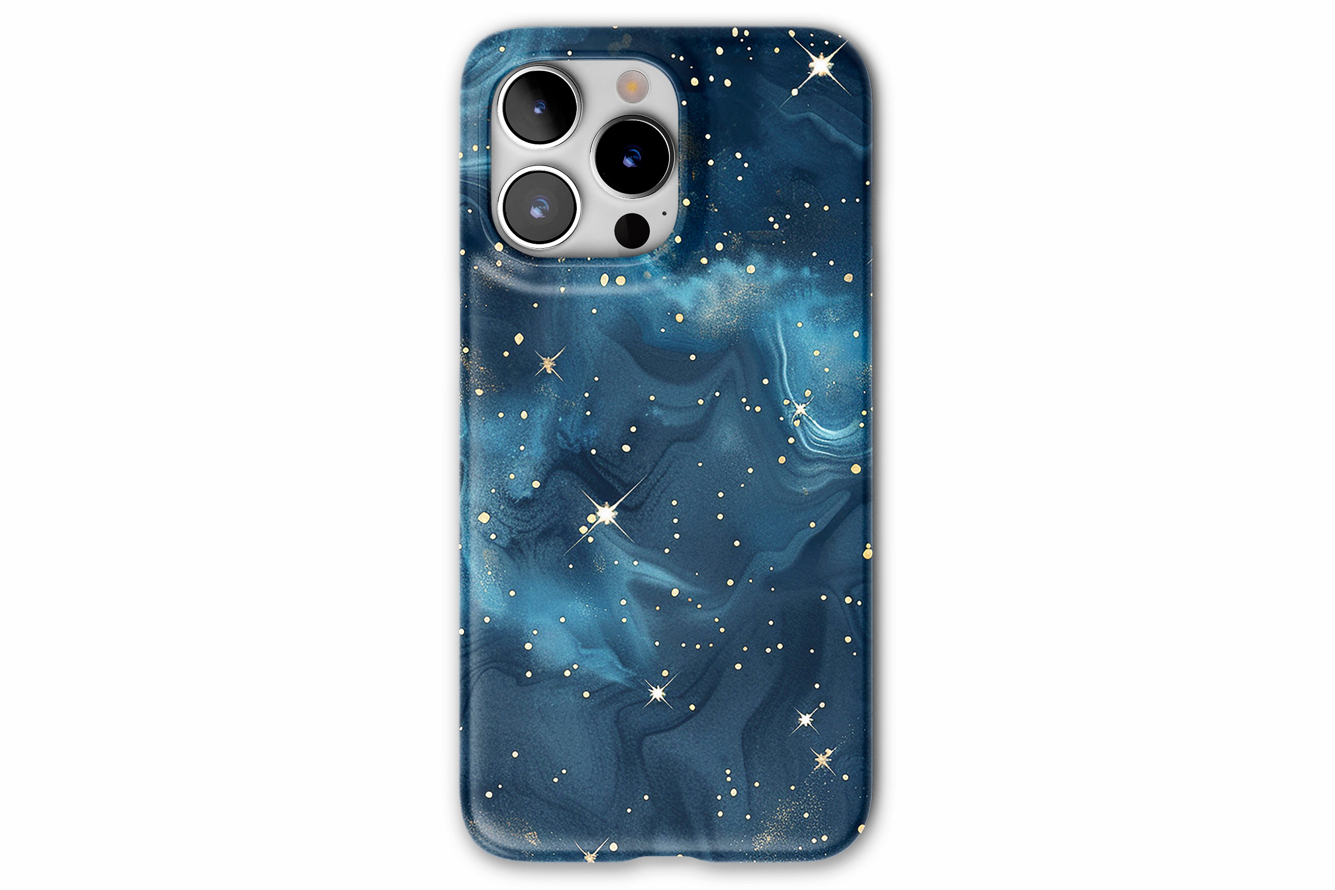 Front view of Starry Night case showing stars print design