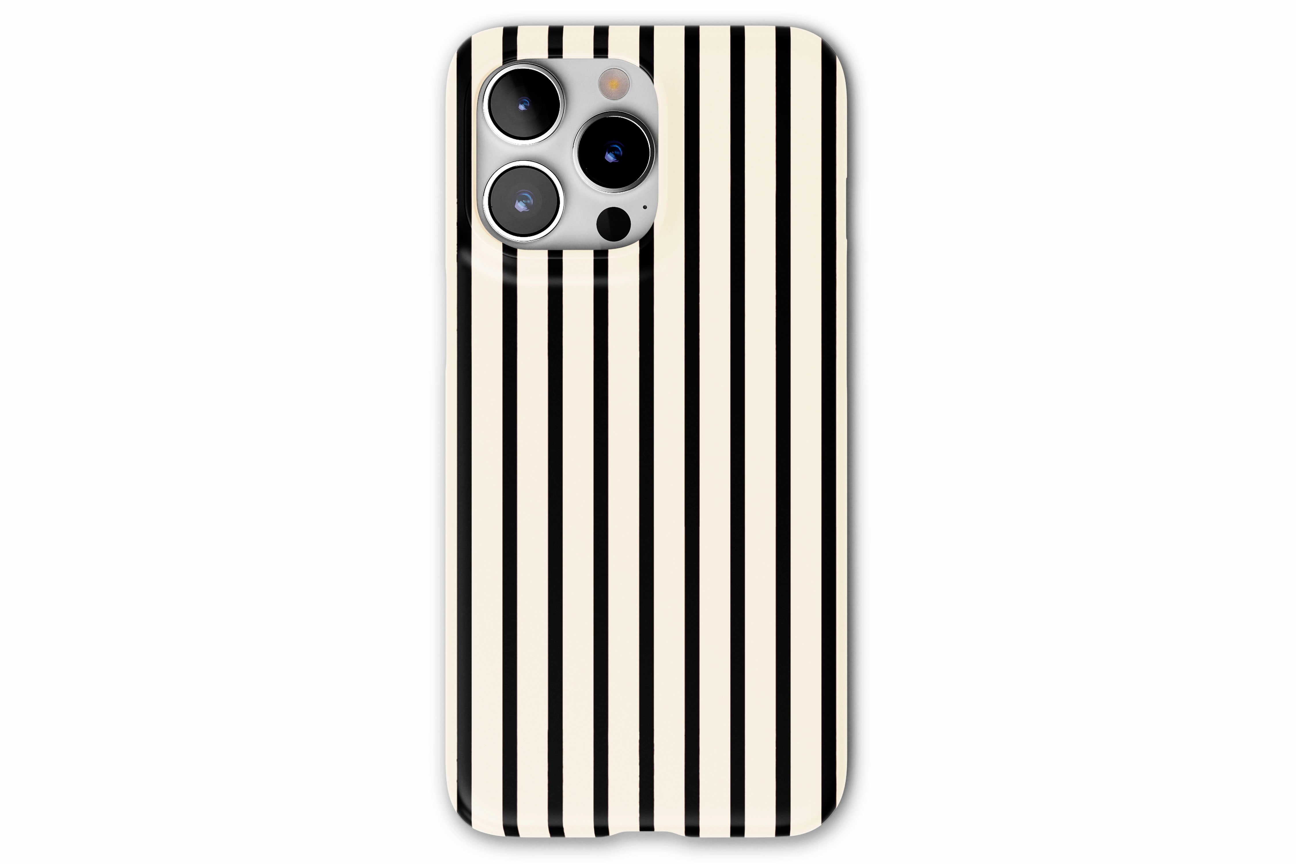 Front view of Stripes Black case showing stripes print design