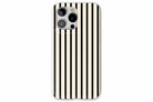 Front view of Stripes Black case showing stripes print design