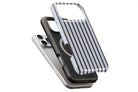 Stripes (Blue Mocha) magnetic case showing built-in magnetic ring compatible with MagSafe charging