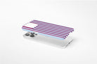 Side view of Stripes (Burgundy) case showing an example of slim case