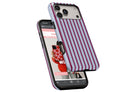 Side view of Stripes (Burgundy) magnetic tough case showing button cut-outs