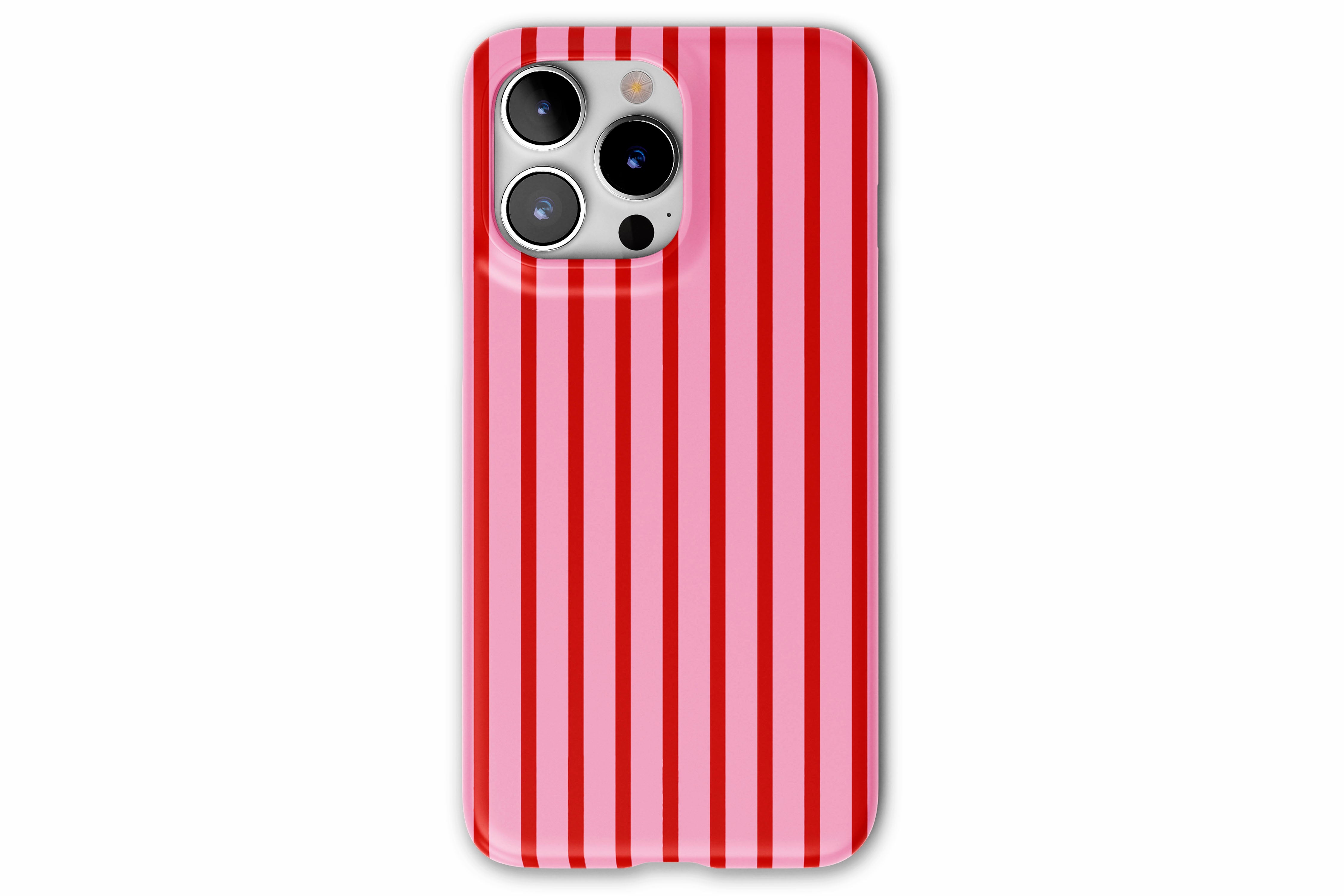 Front view of Stripes Cherry case showing stripes print design
