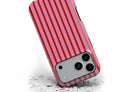 Front view of Stripes Cherry magnetic tough case showing stripes design