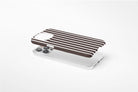 Side view of Stripes (Chocolate) case showing an example of slim case